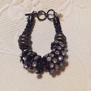 NWT chunky bronze and crystal bracelet